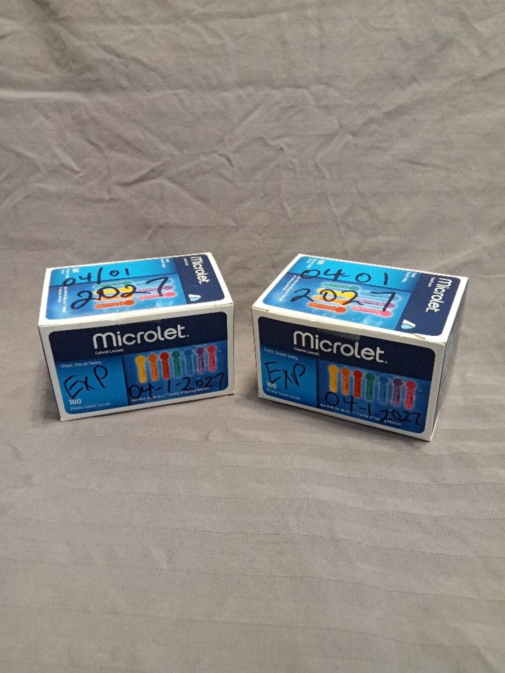 Ascensia Microlet Colored Lancets 100 count box (sealed boxex, unopened)